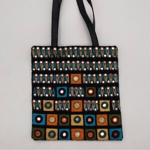 Chico's Vintage Multicolor Embroidered Tote Bag